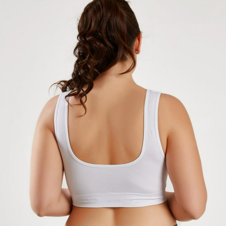 Popvcly 2Pack Sports Bras for Women Wirefree Yoga Bras Tank Top,Plus Size  4XL/5XL/6XL 