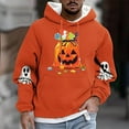 thumbnail image 2 of Atogsazn Mens Halloween Hoodies Casual Spooky Fleece Long Sleeve Pullover Sweatshirt Fall Clothing Tops 02-Orange M Fashion, 2 of 5