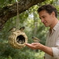 thumbnail image 4 of BotaniNest Bird For Garden And Nesting Natural Materials Shelter For Small Birds Hanging Sleeping Included Versatile Outdoor Habitat Handmade Bird Made Of Natural Materials, 4 of 5