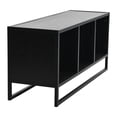 thumbnail image 4 of Household Essentials Jamestown TV Stand Coffee Table with Square Cube Storage Compartments Black Oak Wood Grain and Black Metal, 4 of 7