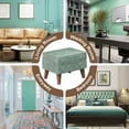 thumbnail image 4 of FAGAGA Small Storage Ottoman, Adjustable Foot Stool for Living Room, Step Stool Ottoman with Storage, Upholstered Linen Foot Rest for Bedroom, Dorm | Green, 4 of 9