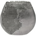 thumbnail image 6 of DecMode 15" Abstract Grid Inspired Dark Gray Aluminum Metal Vase with Open Frame Design, 6 of 7