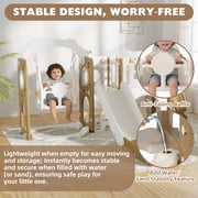 XJD 11 in 1 Toddler Slide and Swing Set - Baby Slide for Toddlers 1-3, Indoor Outdoor Toddler Playset Playground, Coffee