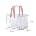 thumbnail image 4 of Frogued Bathroom Storage Basket Hollow Out Holes Drainage Transparent Hanging Storage Save Space Deep Shampoo Bathroom Rack Household Stuff (Blue), 4 of 13