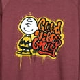thumbnail image 3 of Peanuts - Good Vibes Only - Women's Lightweight French Terry Long Sleeve Shirt, 3 of 6