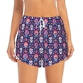 thumbnail image 2 of Balery leaf flower Skull colorful Pantalones cortos deportivos para mujer con forro y dos bolsillos, elásticos, para entrenamiento, gimnasio, yoga-X-Large, 2 of 7