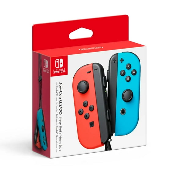 Restored Nintendo Switch Joy-Con Pair, Neon Red and Neon Blue (Refurbished)