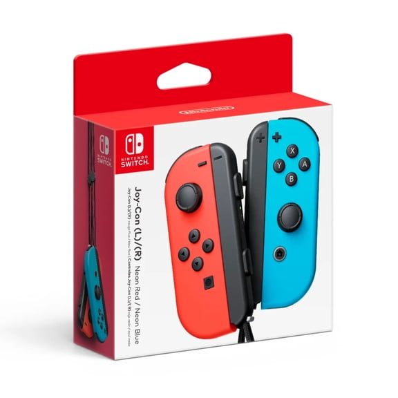 Restored Nintendo Switch Joy-Con Pair, Neon Red and Neon Blue (Refurbished)