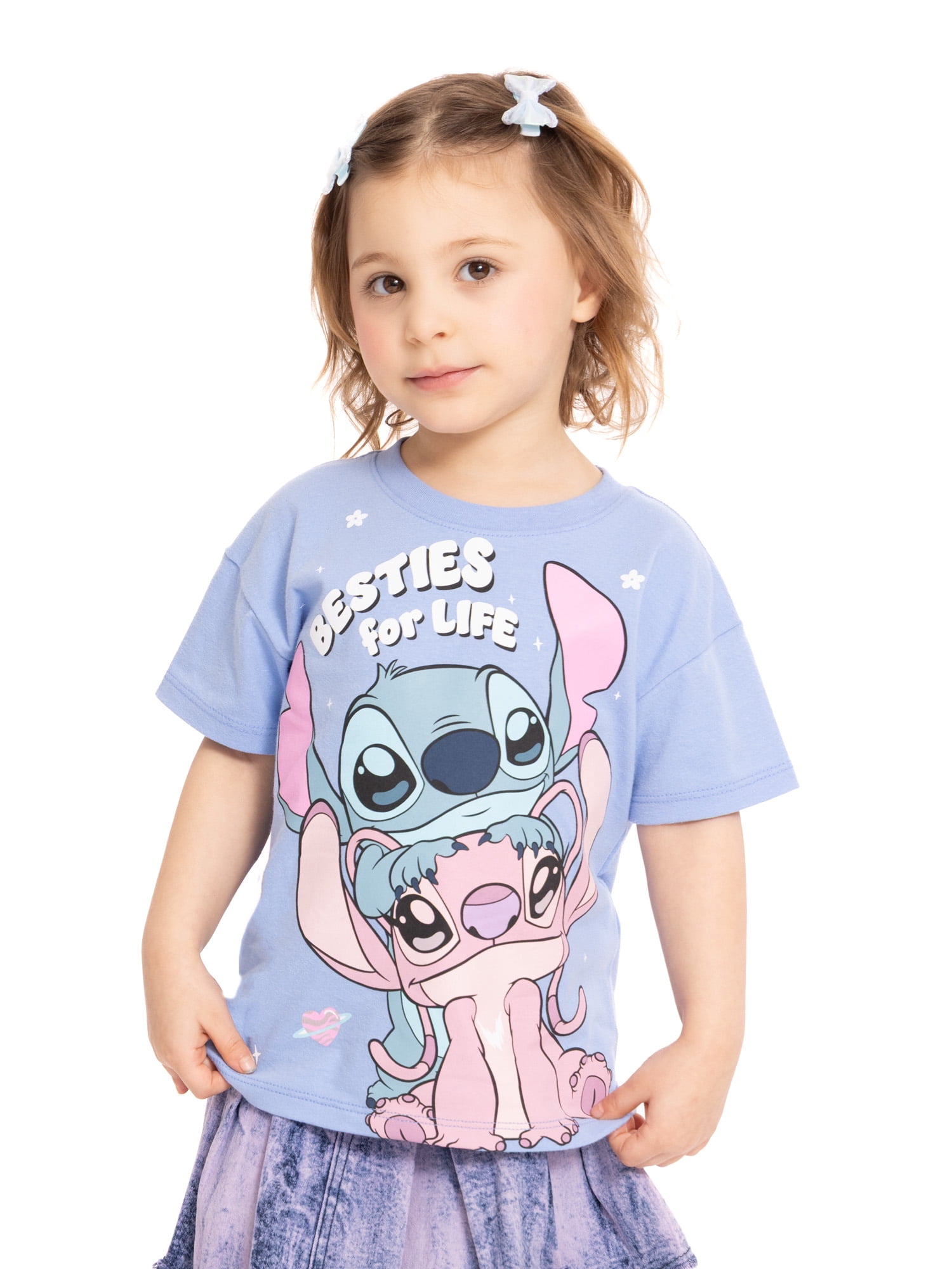 Disney Lilo and Stitch Toddler Graphic Crewneck Tee with Short Sleeves, Sizes 12M-5T