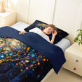 thumbnail image 3 of Homewish Watercolor Nature Tree Twin Comforter Sets,Navy Stars Galaxy Bedding Set,Navy Blue Reversible,2-Piece,1 Comforter and 1 Pillowcase, 3 of 7