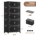 thumbnail image 2 of Broview 700QT Plastic Stackable Storage Bins with Lid, Extra Large Folding Closet Organizers, Storage Drawers with 4x Wheels, Collapsible Cabinets for Closet Clothes Organization, 5Pack Black, V60, 2 of 7
