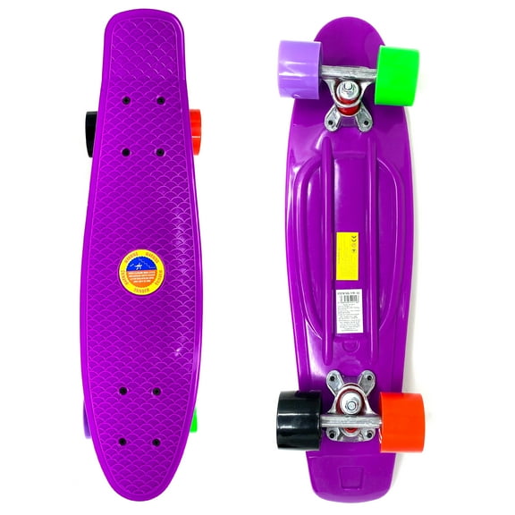 Retailery 22 Inch Skateboard With Colorful Wheels, Purple