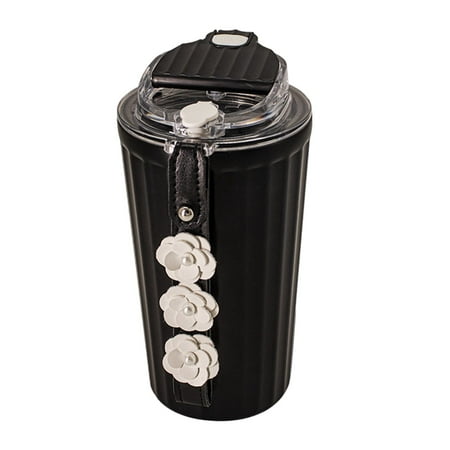 

Travel Mug with Tea Infuser 420ml Large Capacity Hot Drinks Tumbler Cup Food Grade 304 Stainless Steel Insulated Vacuum Thermal Water Cup Black