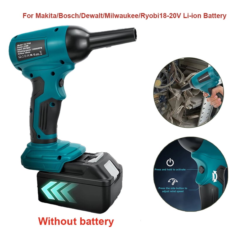 Leaf Blower 40000RPM Powerful Fan Compatible with Ma*kita 18V Battery,Handheld Air Blower, for Car Drying, Patio Cleaning, Lawn Caring, Leaves Blowing