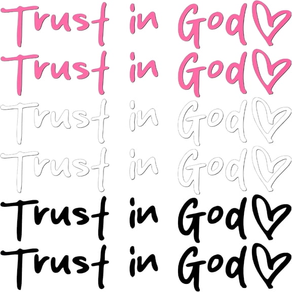 CCOCC 12PCS Trust in God Rearview Mirror Decal,Clear Decals For Cars,Car Stickers,Vinyl Car Mirror Stickers Faith Stickers Christian for Car/Computer/Cup/Window Decor(Pink)