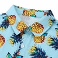 thumbnail image 4 of FINALGANG Kids Short Sleeve Hawaiian Shirt With Cute Pineapple Print Spread Collar Casual Loose Fit For Boys Girls Summer Vacation Beach Activities Casual Top, 4 of 5
