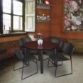 thumbnail image 3 of Regency 48 Round Breakroom Table- Mahogany Top, Black Legs, 4 Zeng Stack Chairs- Black, 3 of 7