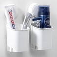 thumbnail image 1 of Portacepillos de dientes con ventosa NQ Paquete de 2 Portamaquinillas de afeitar para ducha, 1 of 5