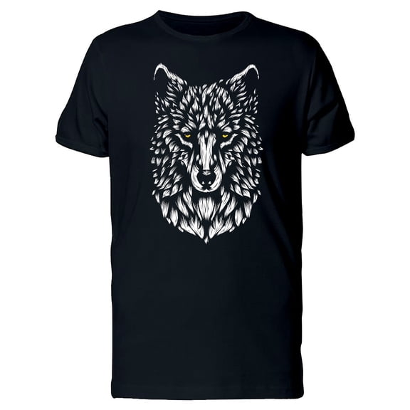 Paint Of A White Wolf Head Tee Men's -Image by Shutterstock