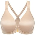 thumbnail image 6 of DELIMIRA Women's Front Closure Racerback Bra Seamless Plunge Underwire Unlined Bras, 6 of 7