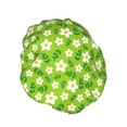 thumbnail image 2 of Kdxio Daisies Flowers Print Shower Cap for Women,Elastic and Reusable,Double Waterproof Layers Bathing Hat, 2 of 9