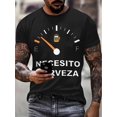 thumbnail image 2 of NECESITO CERVEZA Letters 3D Print Men's Fashion Comfy Breathable T-Shirt, New Casual Round Neck Short Sleeve Tee For Spring Summer Men's Clothing, Casual Sporty Tee, Summer Gifts, 2 of 6