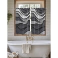 thumbnail image 6 of Black Grey Ombre Kitchen Curtains 54 Inches length, Abstract Grey Wave Texture Gradient Window Treatment Curtain Drapes, Thermal Insulated Drapes for Basement Hotel RV, 42"x54", 2 Panels, 6 of 7