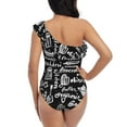 thumbnail image 5 of Gaeub Pasta Bacon Women's One Shoulder Ruffle Tummy Control Swimwear for Swimming Surfing Beach Party - X-Large, 5 of 8