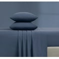 thumbnail image 5 of Brooklyn Loom Essential 100% Cotton Washed Softness 4-Piece King Sheet Set in Blue, Solid Color, OEKO-TEX Certified, 5 of 11