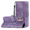 thumbnail image 1 of Compatible avec Motorola Moto G42 Étui Embossé Papillon avec Portefeuille et Support, 1 of 5