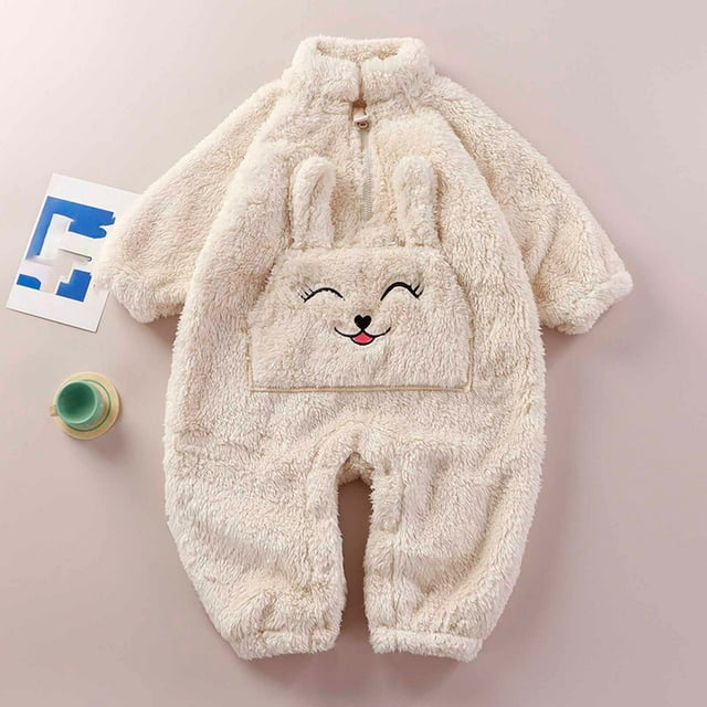 LSLJS Barboteuse pour Bébé Fille Garçon Combinaison Pyjama Manches Longues en Peluche Justaucorps Combinaison Automne Hiver