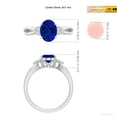 thumbnail image 5 of ANGARA Lab Grown 2 Ct Blue Sapphire Ring with Trio Lab Diamonds for Women in 925 Sterling Silver (Size-9x7mm) | Anniversary, Jewelry Gift for Women | Lab-Grown Blue Sapphire Ring, 5 of 8
