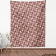 thumbnail image 4 of Abstract Fabric by the Yard, Modern Plaid Tartan Geometric Stripes Graphic Checkered Lines Art Nouveau, Decorative Upholstery Fabric for Chairs & Home Accents, Red Ivory and Grey by Ambesonne, 4 of 5