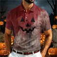 thumbnail image 2 of LIIPEE Halloween Graphic Polo Shirt For Men Short Sleeve Tennis Collar Shirts Male Comfortable Breathable Polos,S, 2 of 5