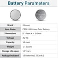thumbnail image 3 of KITOSUN CR1616 3V Lithium Coin Battery \u2013 3 Volt CR 1616 Lithium Cell Button Batteries Replacement for Car Key Fob Remote Control Honda Accord CRV Pilot Civic Fobs Keyless Entry Remote (10Pack), 3 of 7