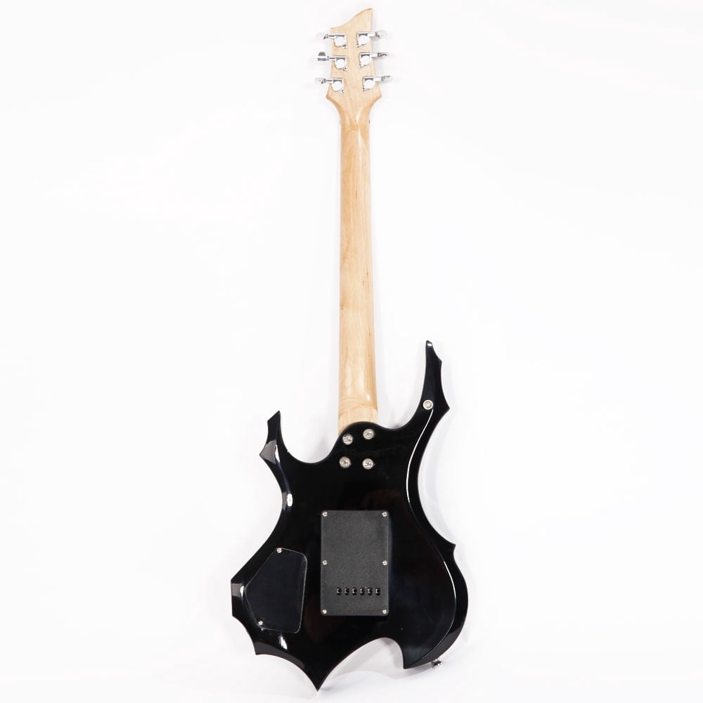 Tcbosik Flame Design Electric Guitar, 39 inch Beginner Electric Guitar Kit with 20W AMP, Bag, Strap, Pick, Tremolo Arm and Wrench Tool, Sunset Color