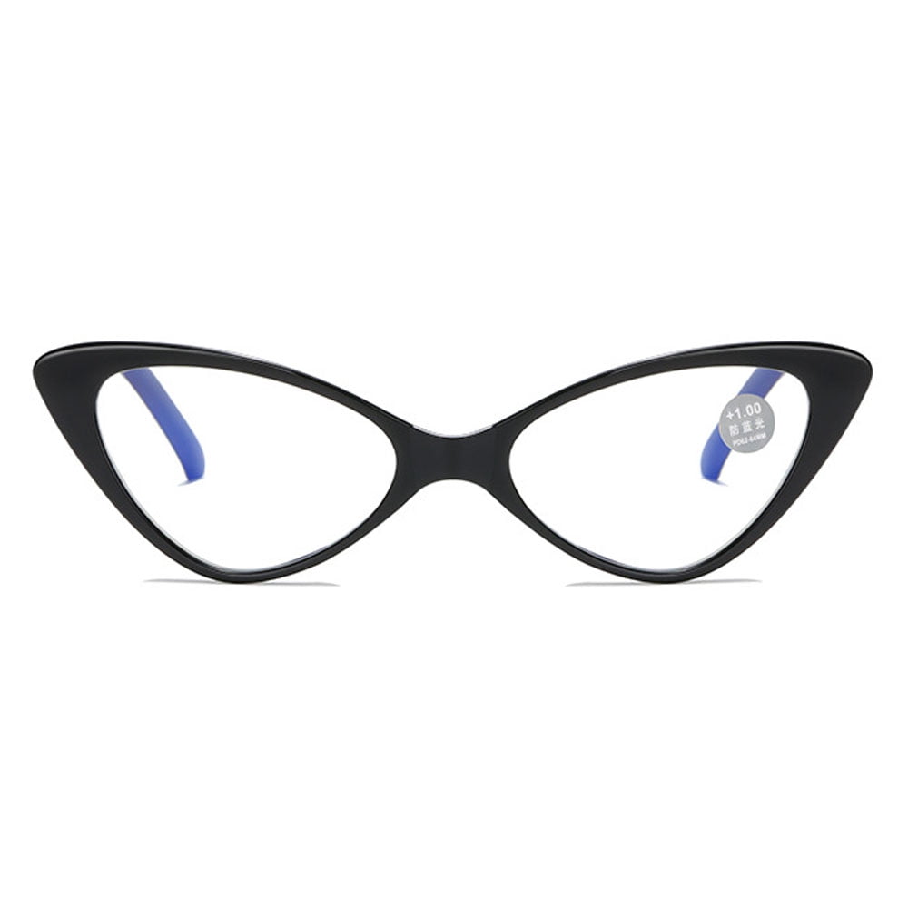 6 Pairs of Classic Cat Eye Reading Glasses for Women Blue Light Blocking Retro Readers, Ladies Plastic Spring Hinge Black Presbyopia Glasses +2.50