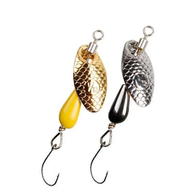 28/45/7g Rotating Spinner Spoon Fishing Lure Artificial Metal Sequins Bait Single/Treble Hook Wobblers Bass Trout Perch Pesca