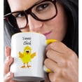 thumbnail image 2 of 3drose, Funny Tennis Chick Cartoon Chicken Art, 15oz Two-tone Yellow Mug, 2 of 6