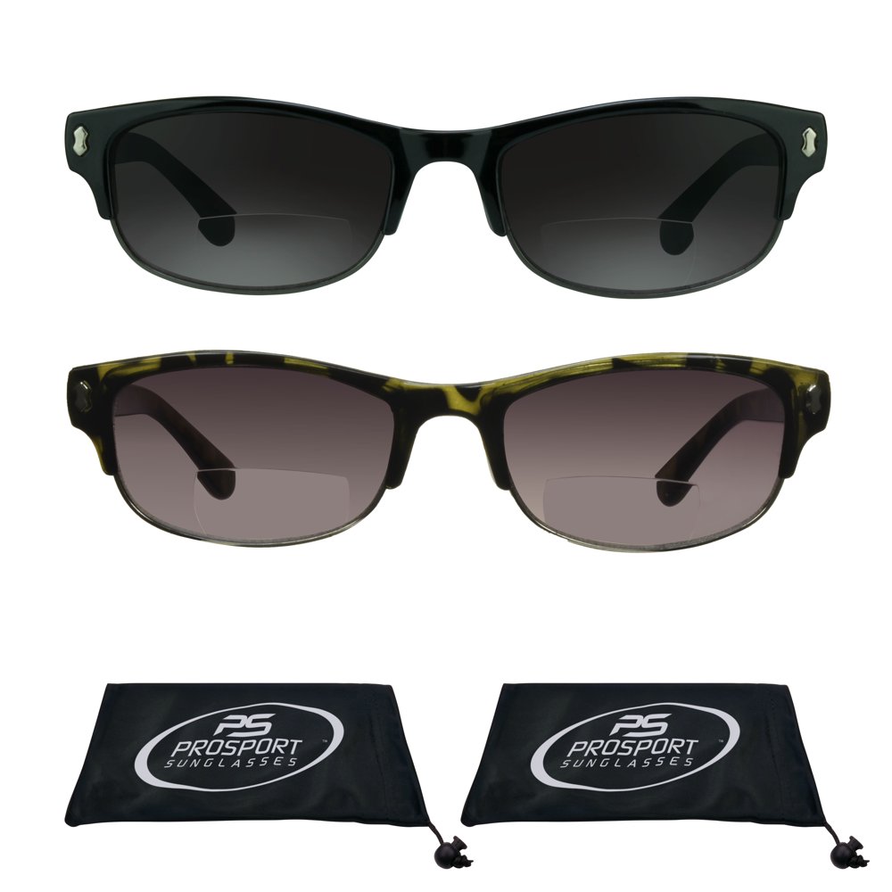 1 Or 2 Pairs Browline Horn-Rim Bifocal Sunglasses - Reading Sunglasses With UV400 Protection