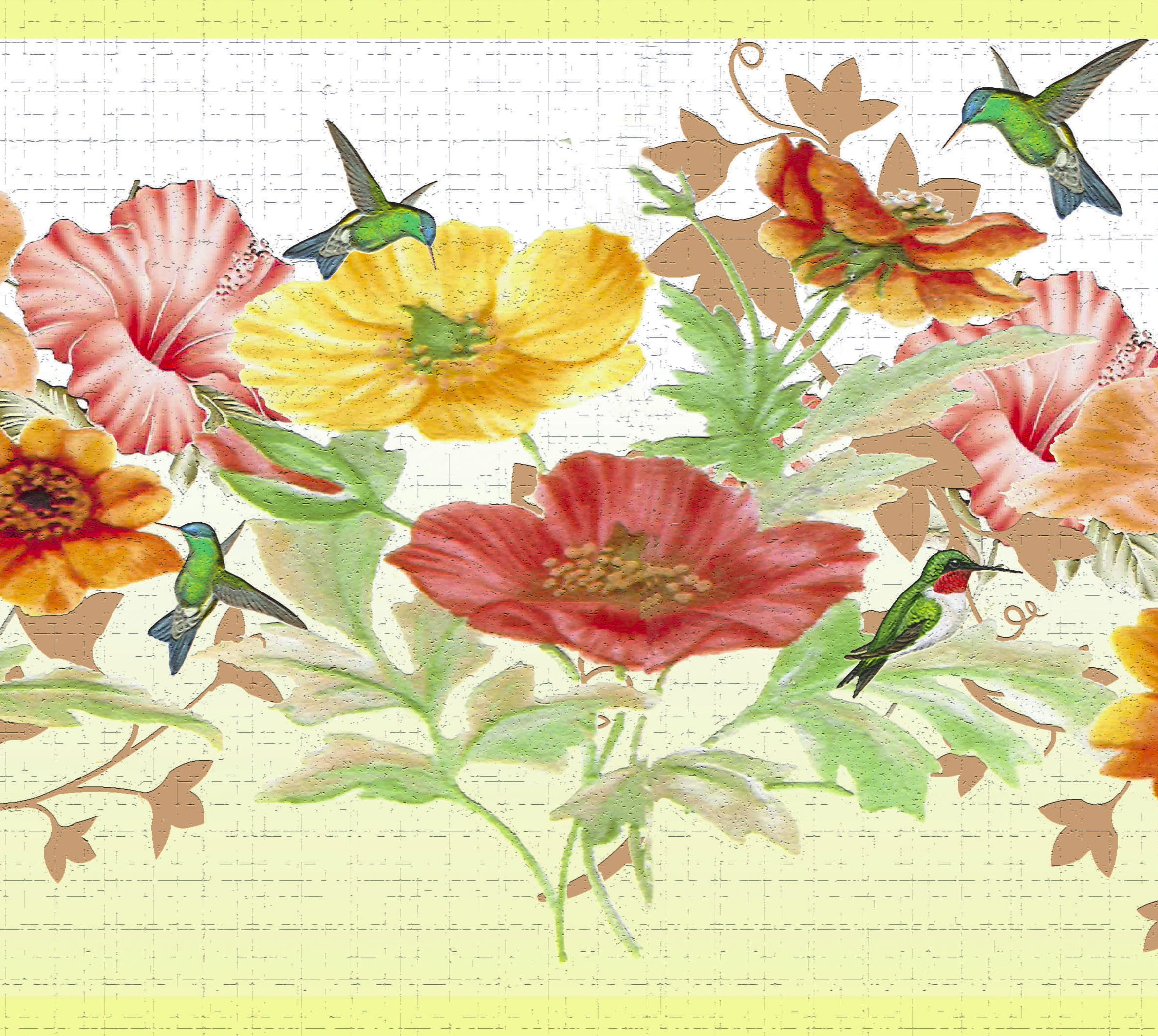 Dundee Deco�s Peel and Stick Wallpaper Border Floral Dundee Deco�s Peel and Stick Wallpaper Border Floral