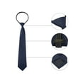 thumbnail image 3 of Corbata de hombre preatado con cremallera INSPIRE CHIC para el Día del Padre, color sólido, formal y casual, ajustable, corbata ancha de color azul oscuro, larga de 48 cm/18.9', 3 of 5