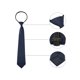 thumbnail image 3 of Corbata de hombre preatado con cremallera INSPIRE CHIC para el Día del Padre, color sólido, formal y casual, ajustable, corbata ancha de color azul oscuro, larga de 48 cm/18.9', 3 of 5