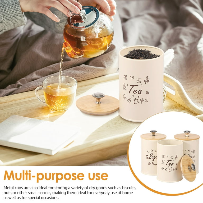 C trus タンジェリン ブースター C 3本セット FUYGRCJ 3PCS Food Storage Canisters with Bamboo Lid, Airtight Iron