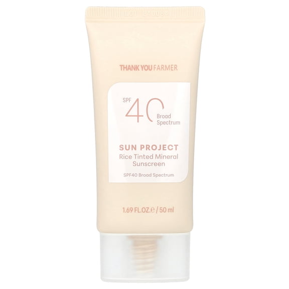 Thank You Farmer Sun Project, Rice Tinted Mineral Sunscreen, SPF40, 1.69 fl oz (50 ml)