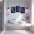 thumbnail image 3 of Hieng 3 Pieces Butterfly Wall Art Purple Butterfly Pictures Rustic Floral Canvas Prints Abstract Nature Insect Paintings for Girls Room Home Decor Unframed, 3 of 6