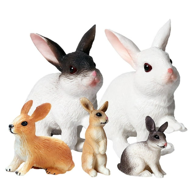 Juego de Figuras de animales perfecl 5 piezas conejitos Figuras educativas decoración