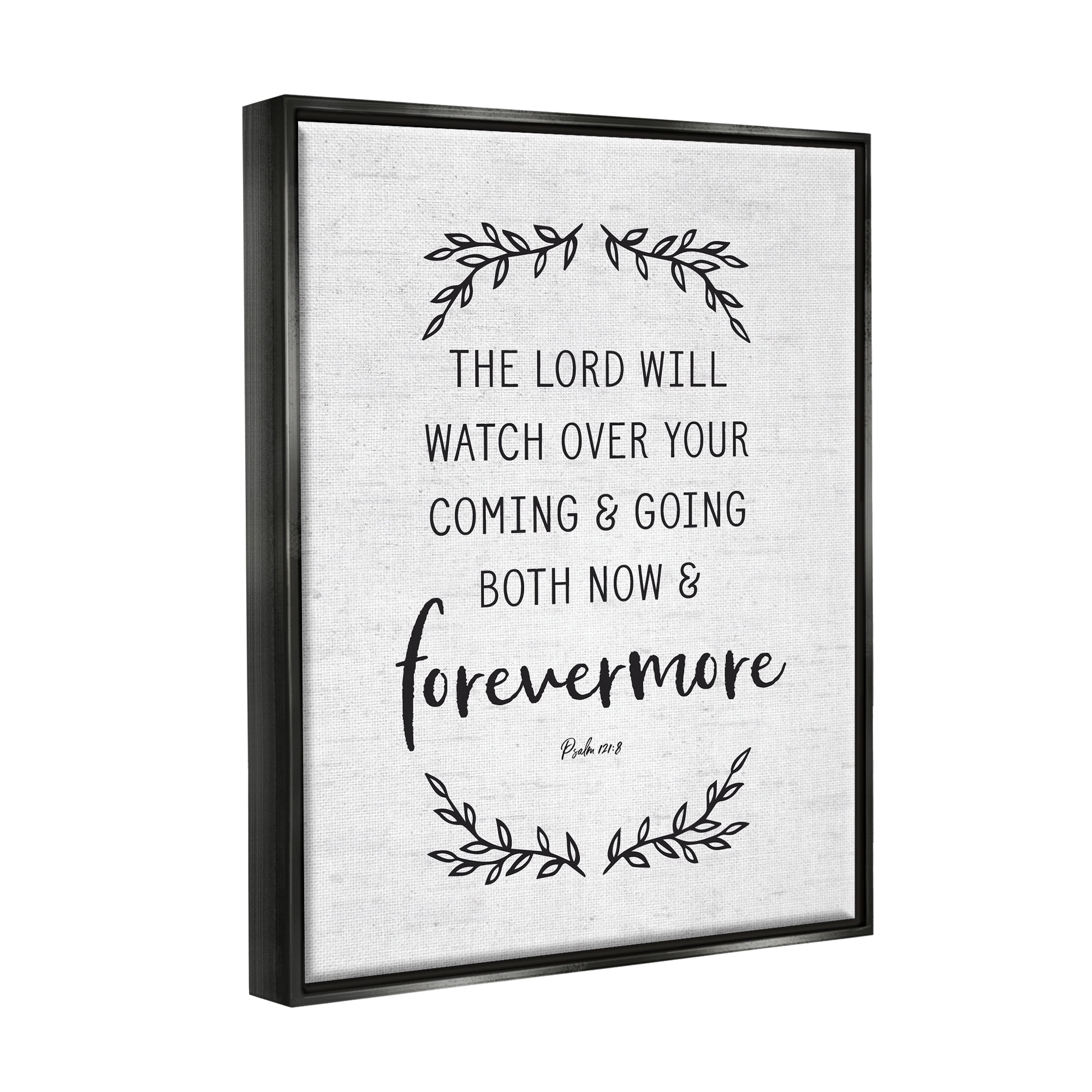 Stupell Industries Religious Scripture Prayer Comforting Typography Sign Graphic Art Jet Black Floating Framed Canvas Print Wall Art, Design by Lettered and Lined