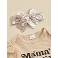 thumbnail image 6 of CIYCuIT 3M 6M 12M 18M Baby Girls Summer Outfits Short Sleeve Letter Print Romper + Floral Print Trousers + Bow Headband 3Pcs Infant Toddler Cute Casual Long Pants Sets, 6 of 9