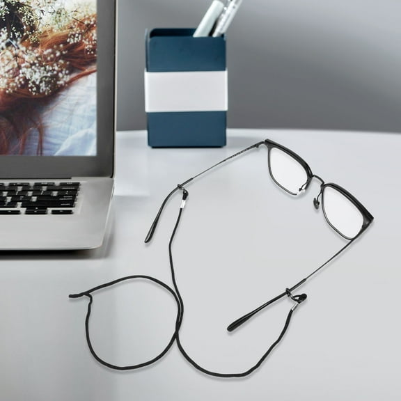 KONTONTY 12Pcs Eyeglasses Strap Black 26.4 Inch for Daily Use and